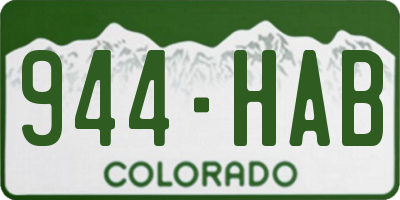 CO license plate 944HAB
