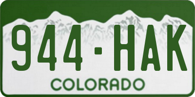 CO license plate 944HAK