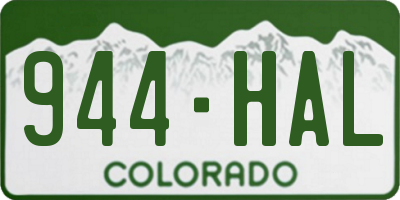 CO license plate 944HAL