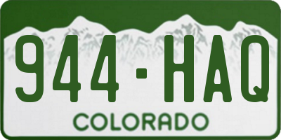 CO license plate 944HAQ
