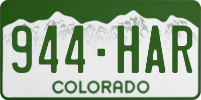 CO license plate 944HAR