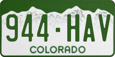 CO license plate 944HAV