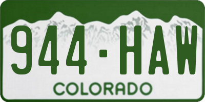 CO license plate 944HAW