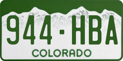 CO license plate 944HBA