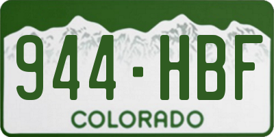 CO license plate 944HBF