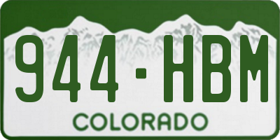 CO license plate 944HBM