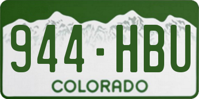 CO license plate 944HBU