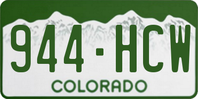 CO license plate 944HCW