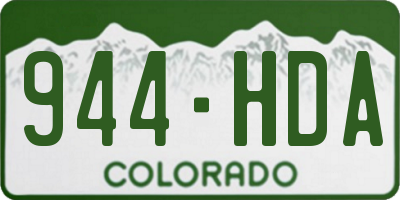 CO license plate 944HDA