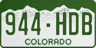 CO license plate 944HDB