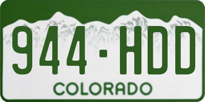 CO license plate 944HDD