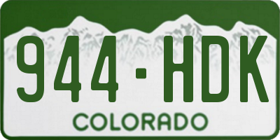 CO license plate 944HDK
