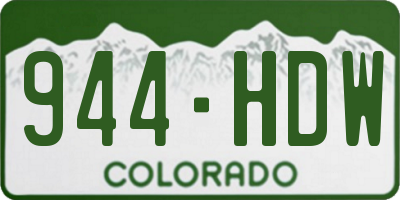 CO license plate 944HDW