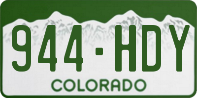 CO license plate 944HDY
