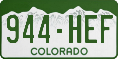 CO license plate 944HEF