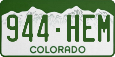 CO license plate 944HEM