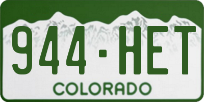 CO license plate 944HET
