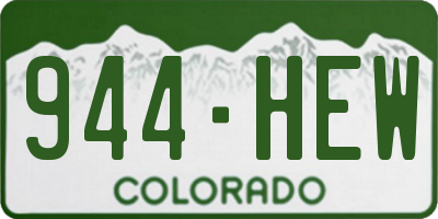 CO license plate 944HEW