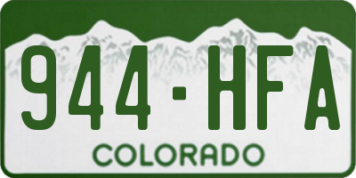 CO license plate 944HFA