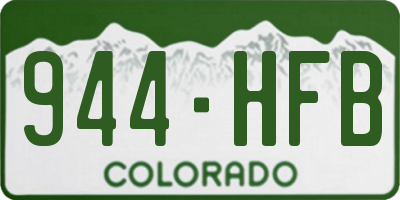 CO license plate 944HFB