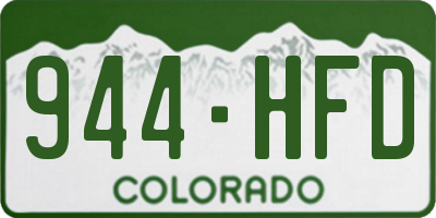 CO license plate 944HFD