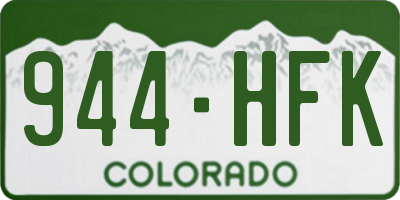 CO license plate 944HFK
