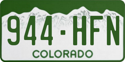 CO license plate 944HFN