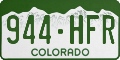 CO license plate 944HFR
