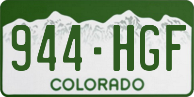 CO license plate 944HGF
