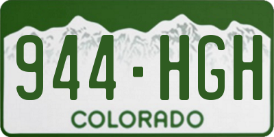 CO license plate 944HGH