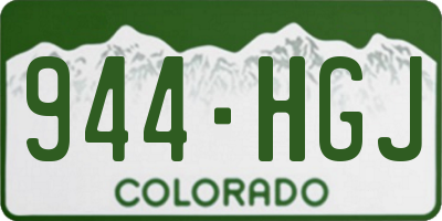 CO license plate 944HGJ