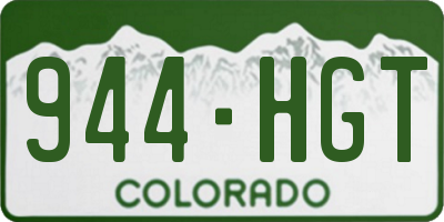 CO license plate 944HGT