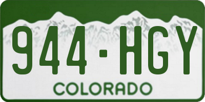 CO license plate 944HGY