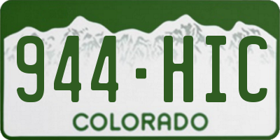 CO license plate 944HIC