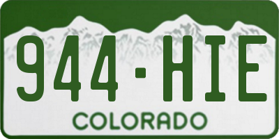 CO license plate 944HIE