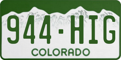 CO license plate 944HIG