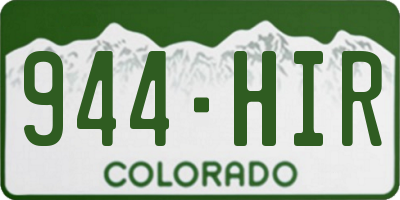 CO license plate 944HIR