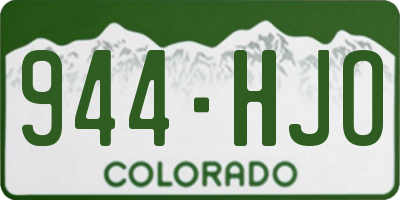 CO license plate 944HJO