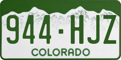 CO license plate 944HJZ