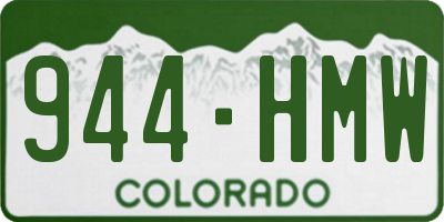 CO license plate 944HMW