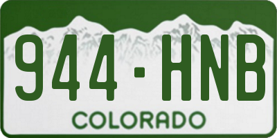 CO license plate 944HNB