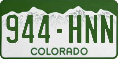 CO license plate 944HNN