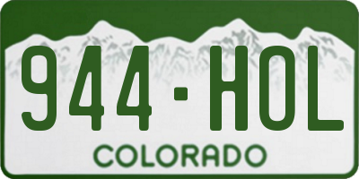 CO license plate 944HOL