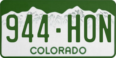 CO license plate 944HON