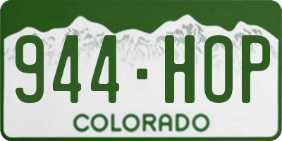 CO license plate 944HOP