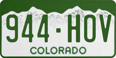 CO license plate 944HOV