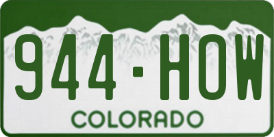 CO license plate 944HOW