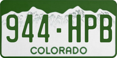 CO license plate 944HPB