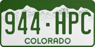CO license plate 944HPC