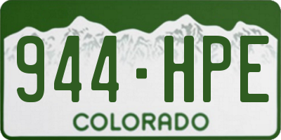 CO license plate 944HPE
